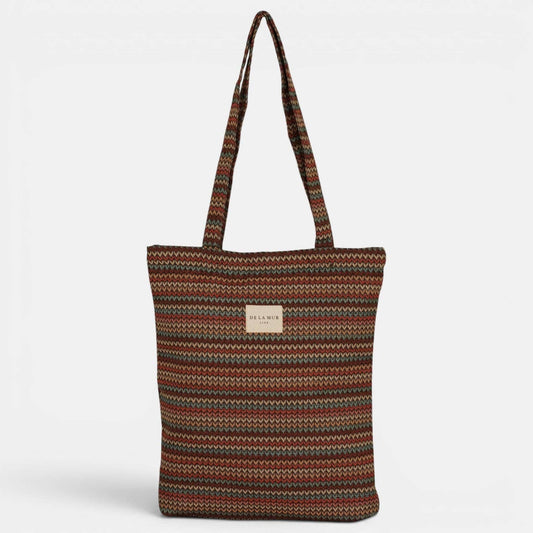 kleine Fron Schultertasche mit mehrfarbigem Streifenmuster


