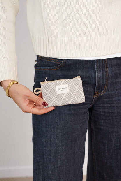 De La Mur Geldbörse Pant in Grau und Beige