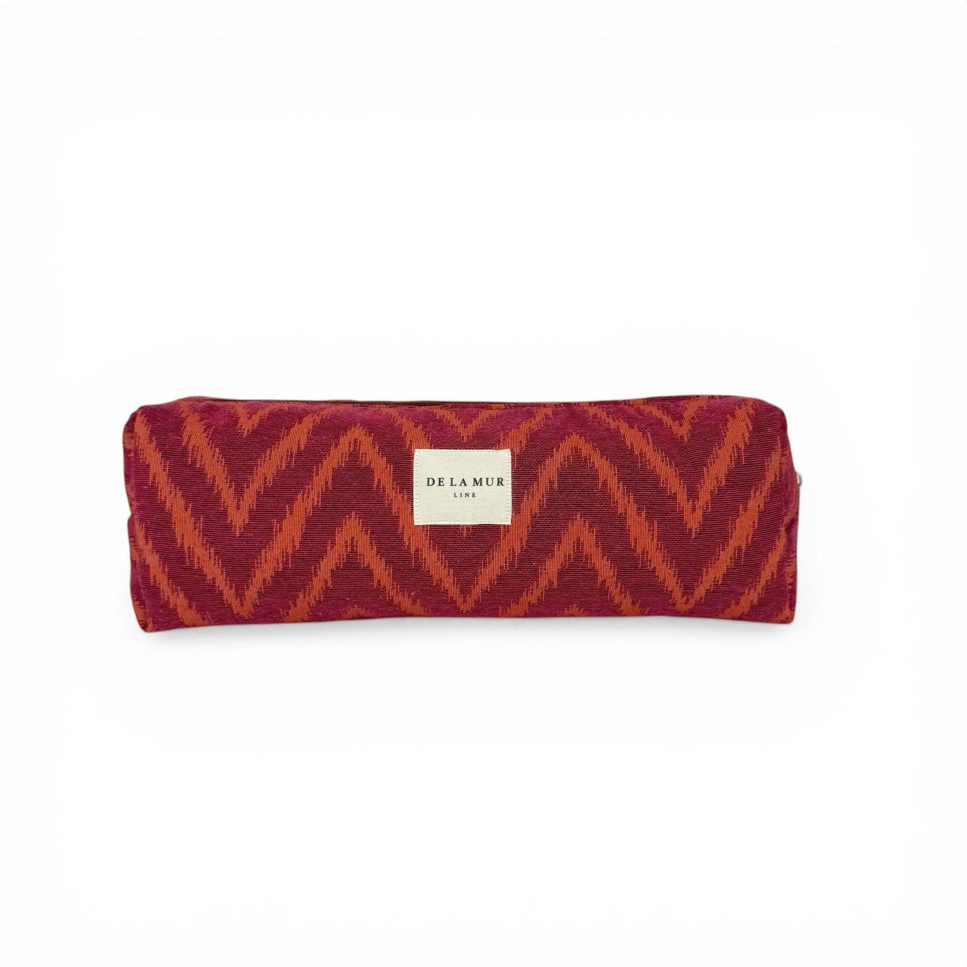 De La Mur Kosmetiktasche Fuego mit Zickzackmuster in Orange und Fuchsia