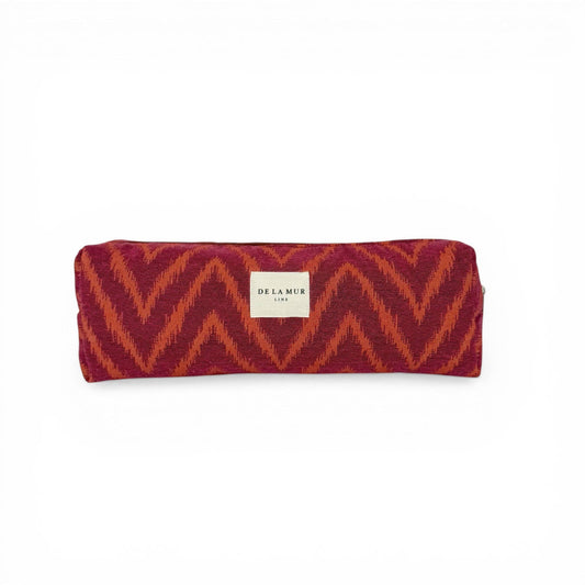 De La Mur Kosmetiktasche Fuego mit Zickzackmuster in Orange und Fuchsia