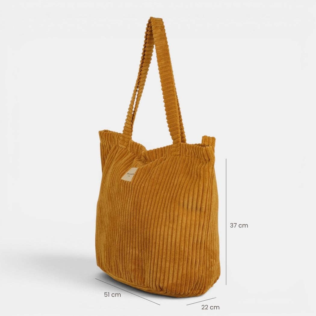 De La Mur Mais großer Breitcord Shopper in Senfgelb