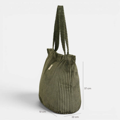 De La Mur Musgo großer Breitcord Shopper in Moosgrün