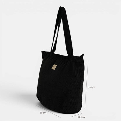 De La Mur Nit große Shopper-Tasche aus schwarzem Cord