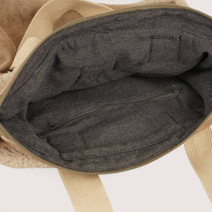 Große De La Mur Noce Tasche in Taupe und Beige