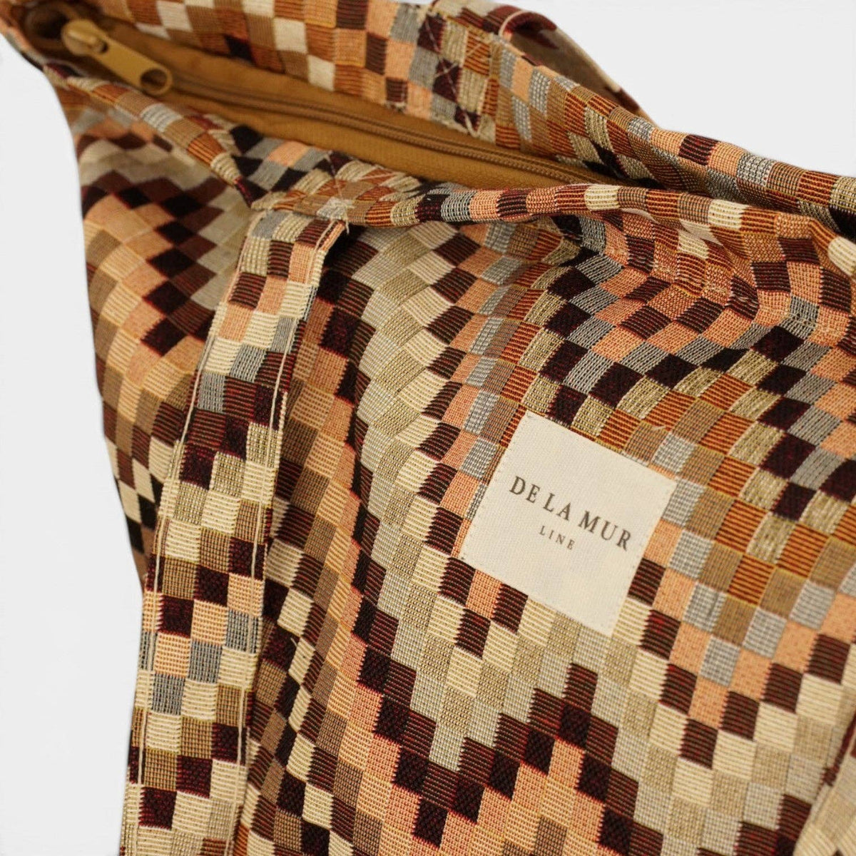 De La Mur Pier großer Shopper mit Zickzackmuster in Braun und Beige