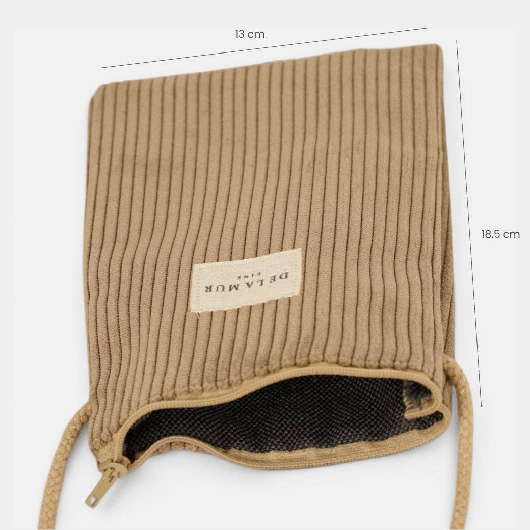 Kleine De La Mur Toast Handytasche aus braunem Cord