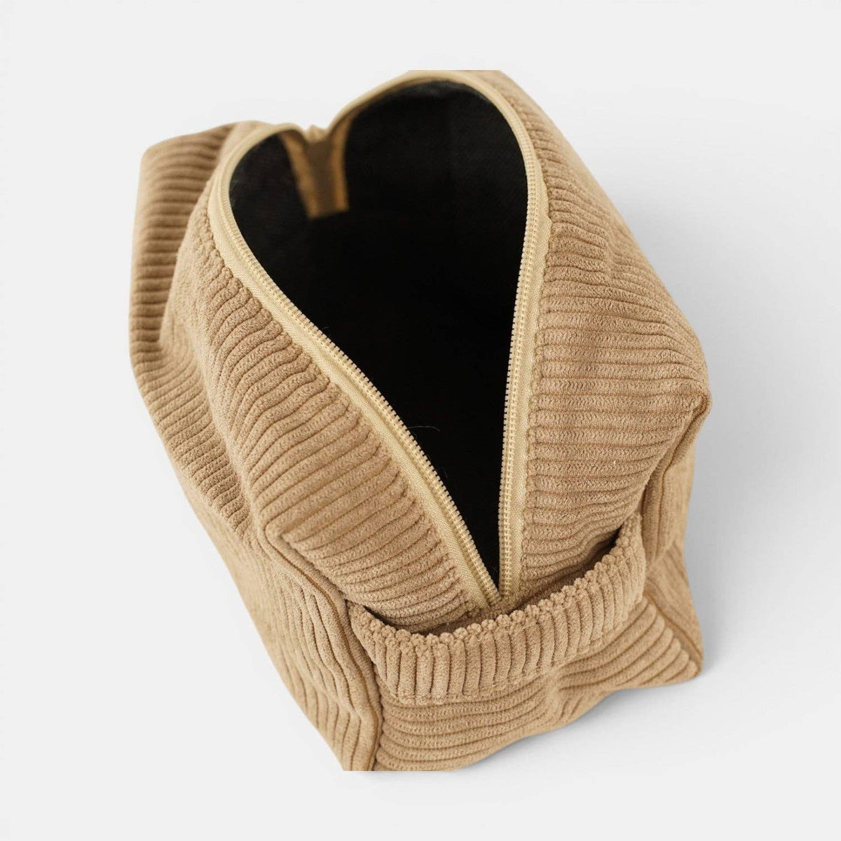 Mittelgroße De La Mur Toast Kosmetiktasche aus beigem Cord
