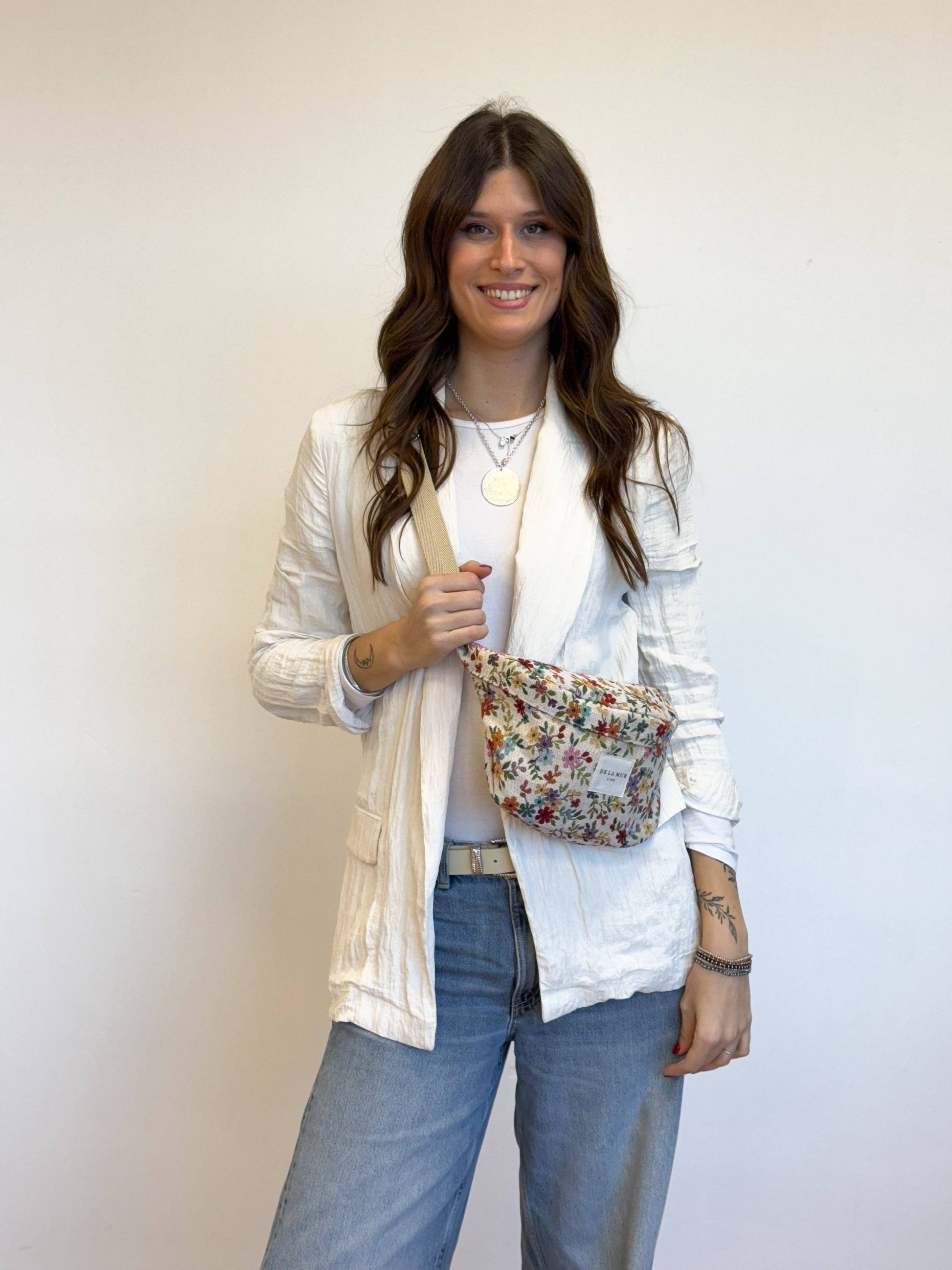 e La Mur Blum Gürteltasche mit buntem Blumenmuster