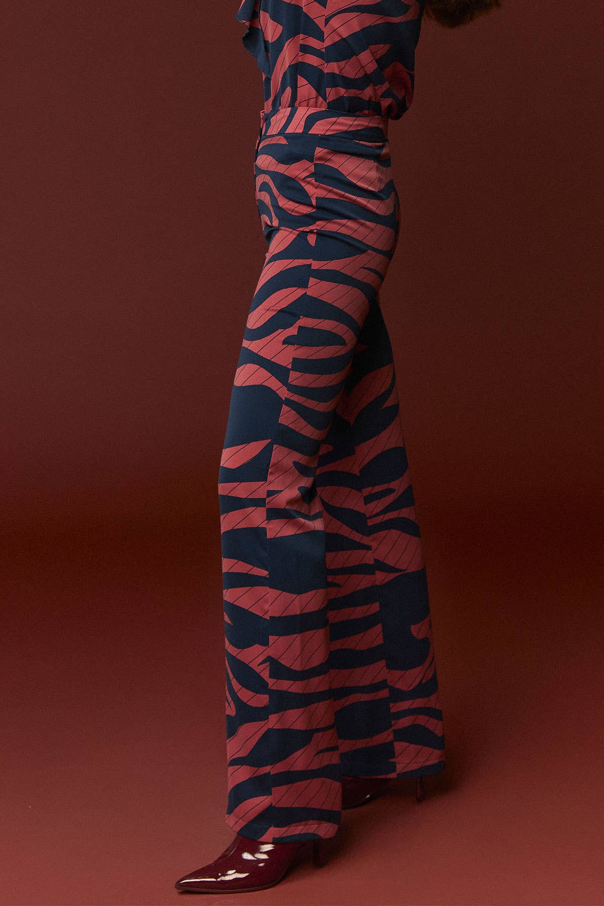 Minueto Zebra-Schlaghose in Pink und Dunkelblau