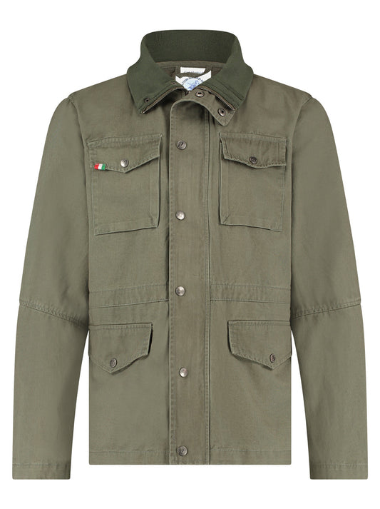 A Fish Named Fred Field Jacket Washed Cotton Green