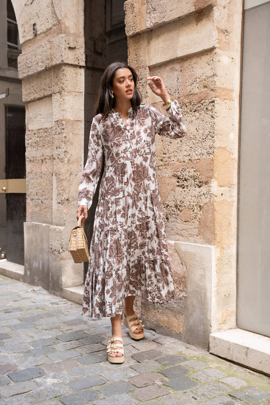 kleid marbella mit blumenprint ganzkörperansicht