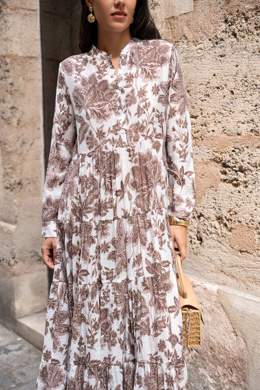 kleid marbella blumenprint detail oberteil