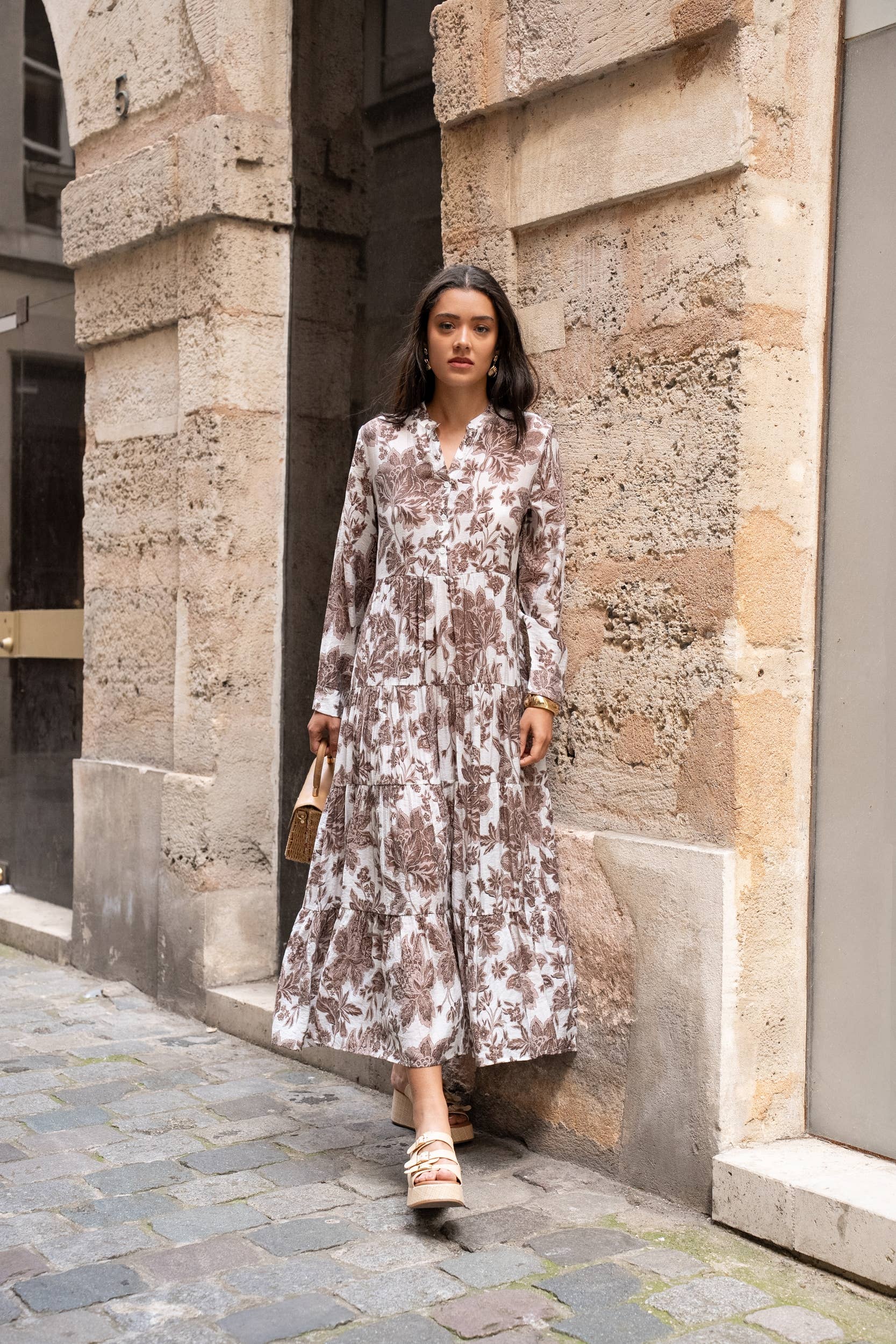 kleid marbella mit blumenprint frontansicht