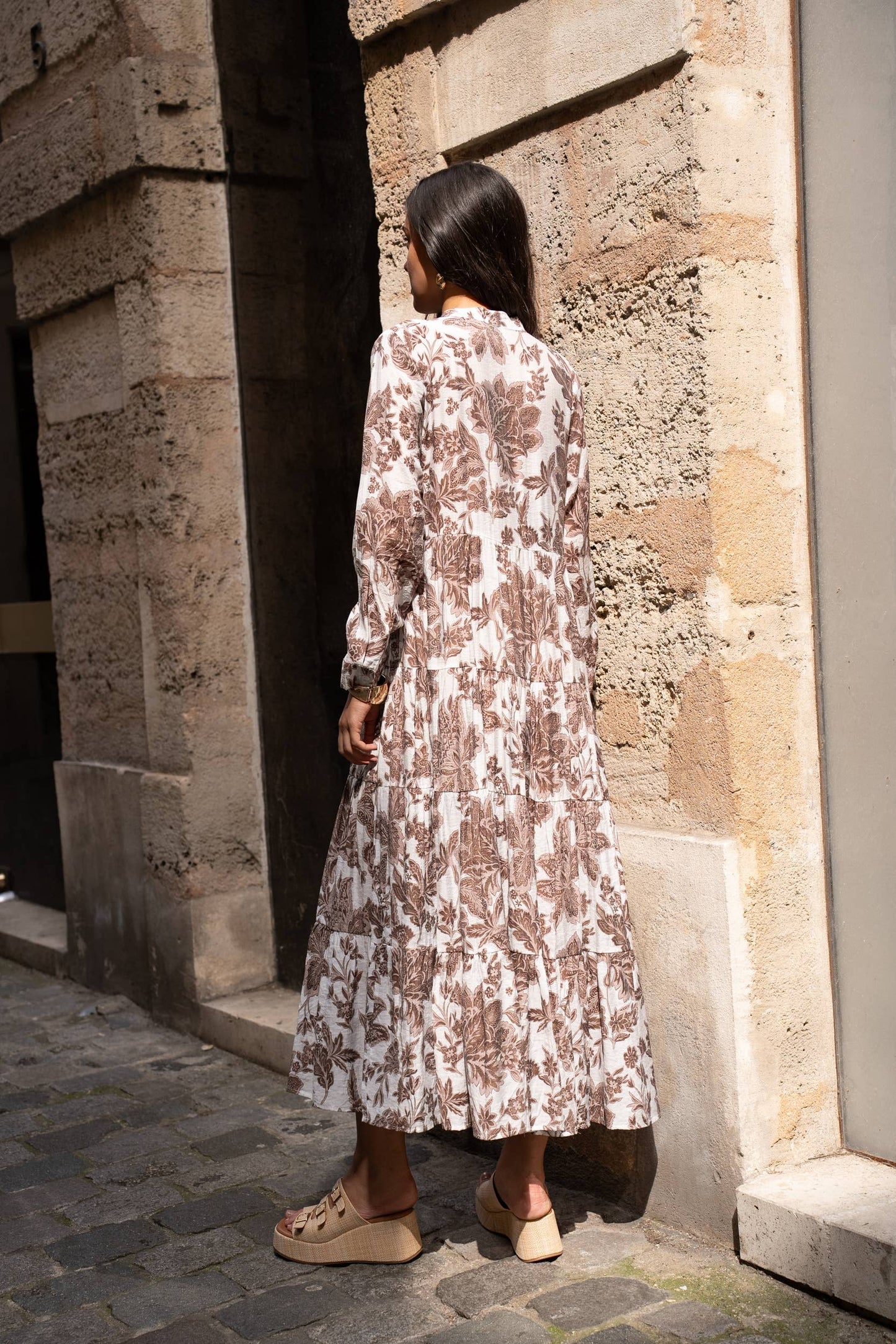 kleid marbella mit blumenprint rückansicht
