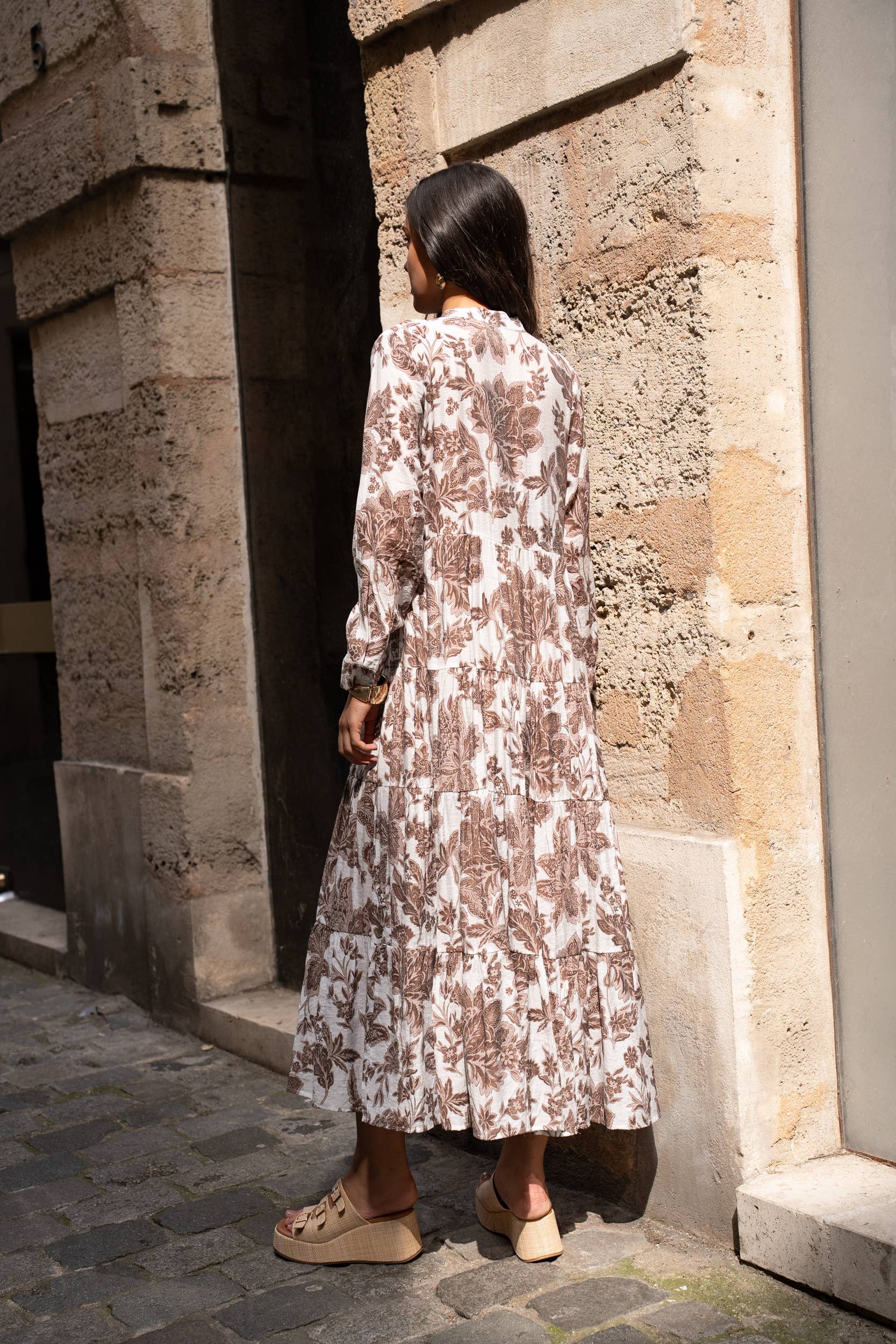 kleid marbella mit blumenprint rückansicht