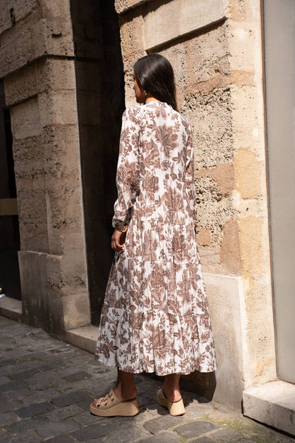 kleid marbella mit blumenprint rückansicht