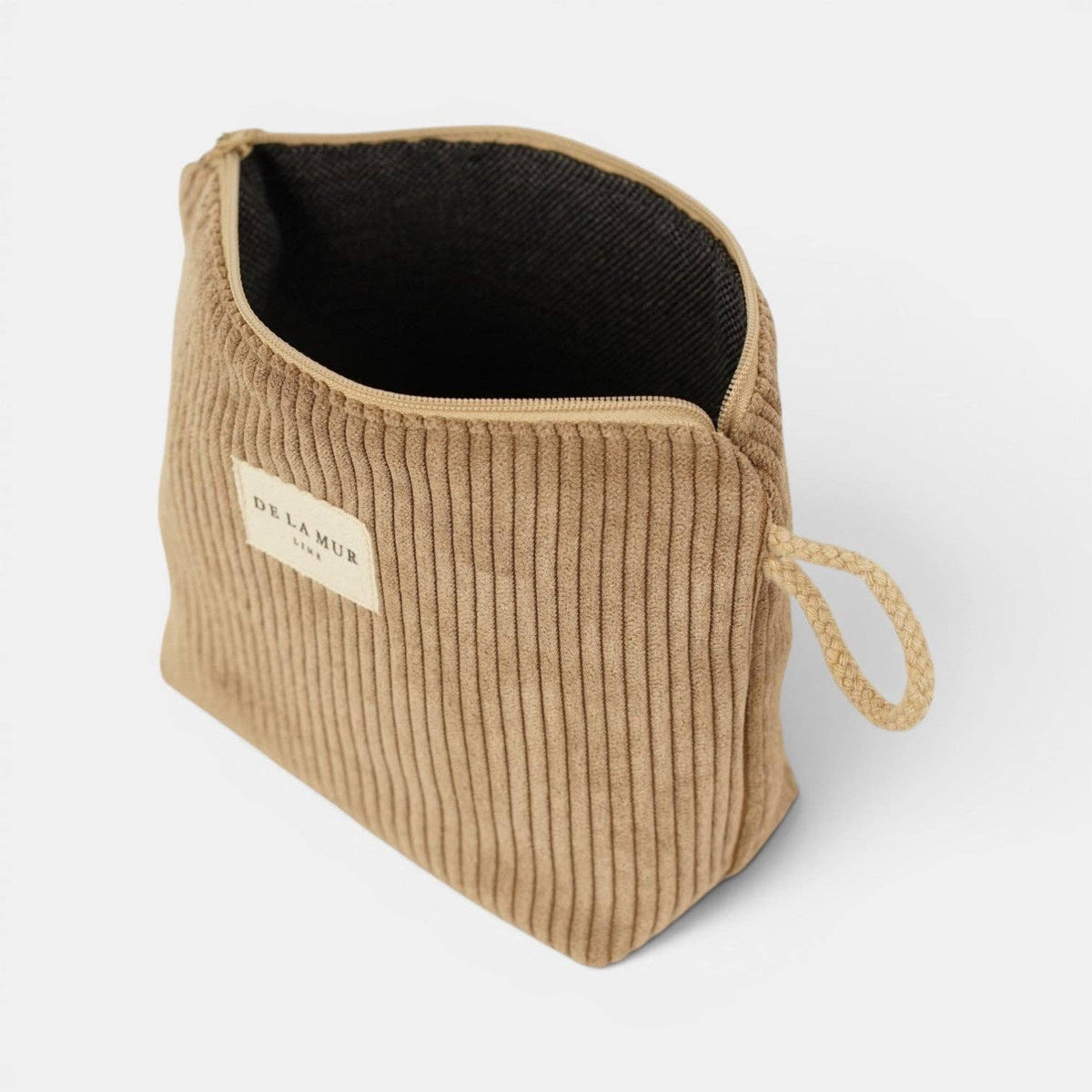 Kleine De La Mur Toast Kosmetiktasche aus beigem Cord