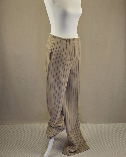 Eleonora Amadei Nadelstreifhose Beige – Made in Italy