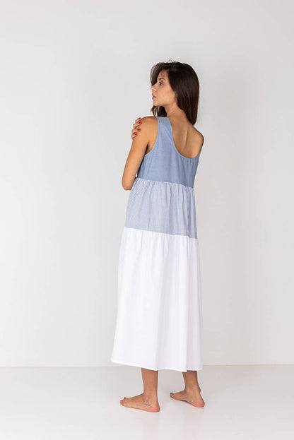 langes Sommerkleid aus Öko-Tex Baumwolle – luftiges Baumwollkleid für warme Tage