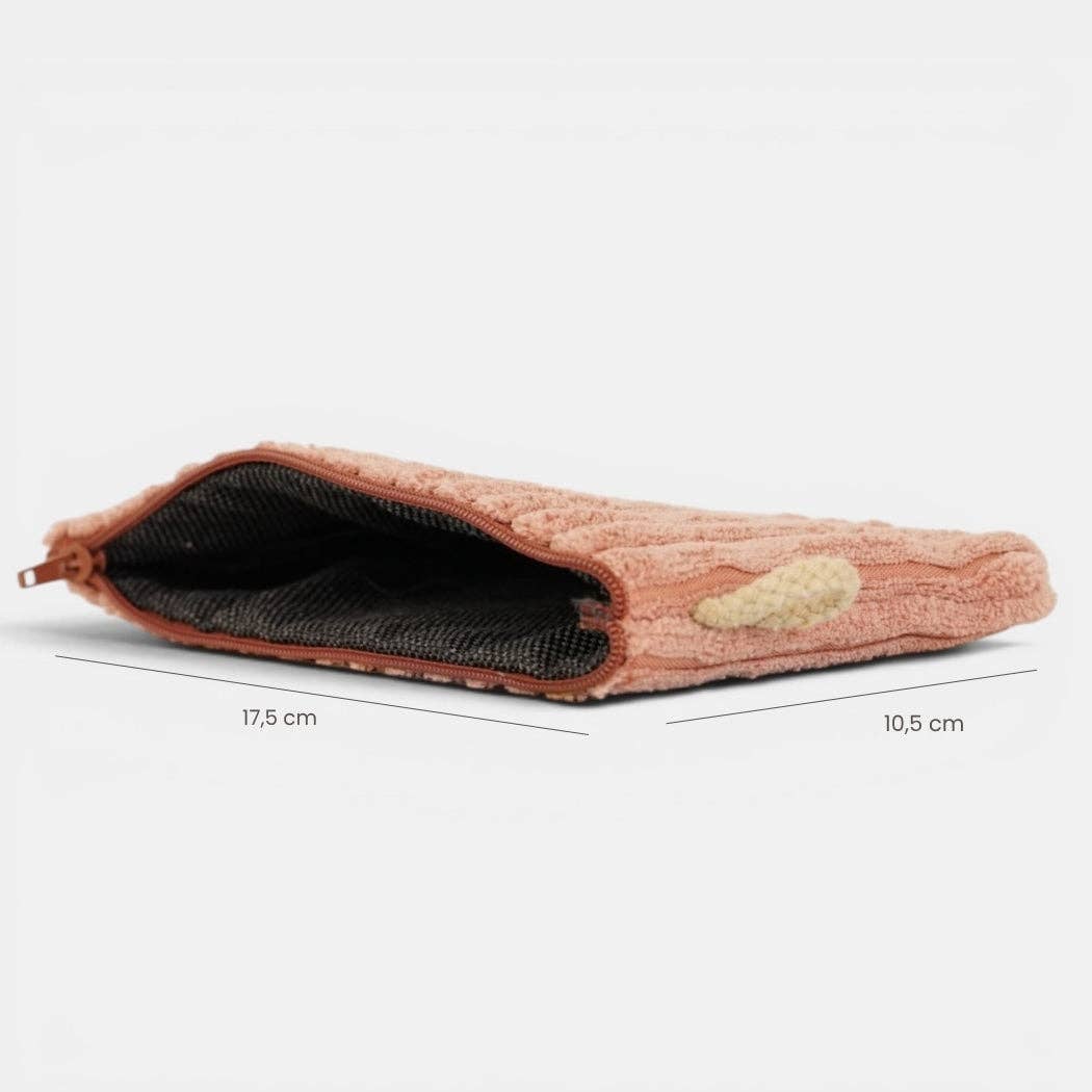 Mini De La Mur Crepe Kosmetiktasche aus rosa Breitcord