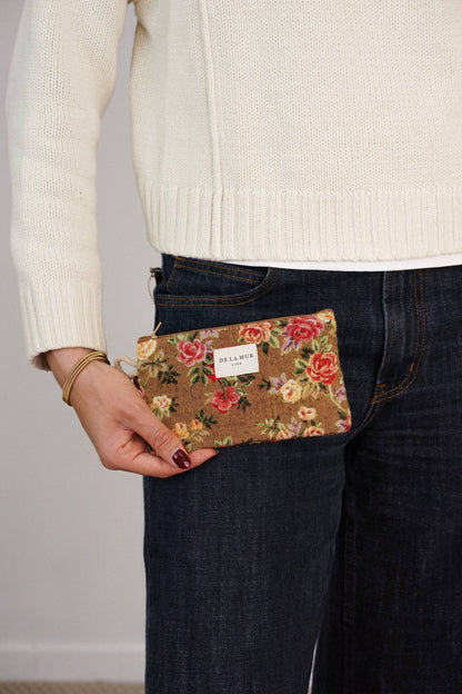 Mini De La Mur Esme Kosmetiktasche aus floralem Jacquardstoff