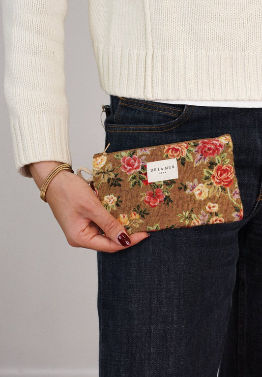 Mini De La Mur Esme Kosmetiktasche aus floralem Jacquardstoff