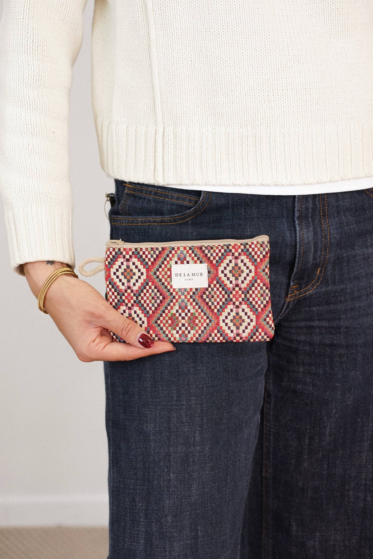 Mini De La Mur Otto Kosmetiktasche mit geometrischem Muster