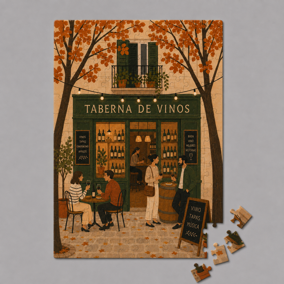 Mini-Holzpuzzle Spanische Weinstube