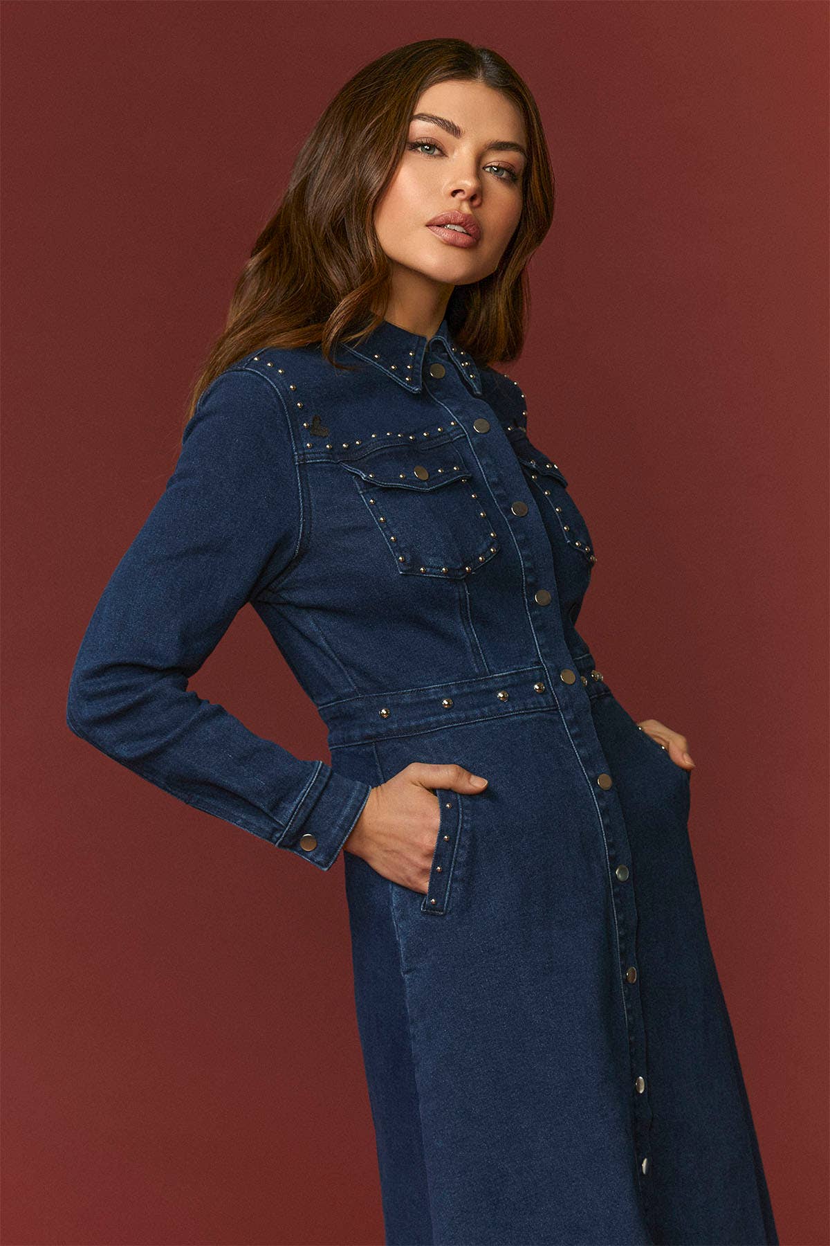 Minueto Jeanskleid Roll in Dunkelblau