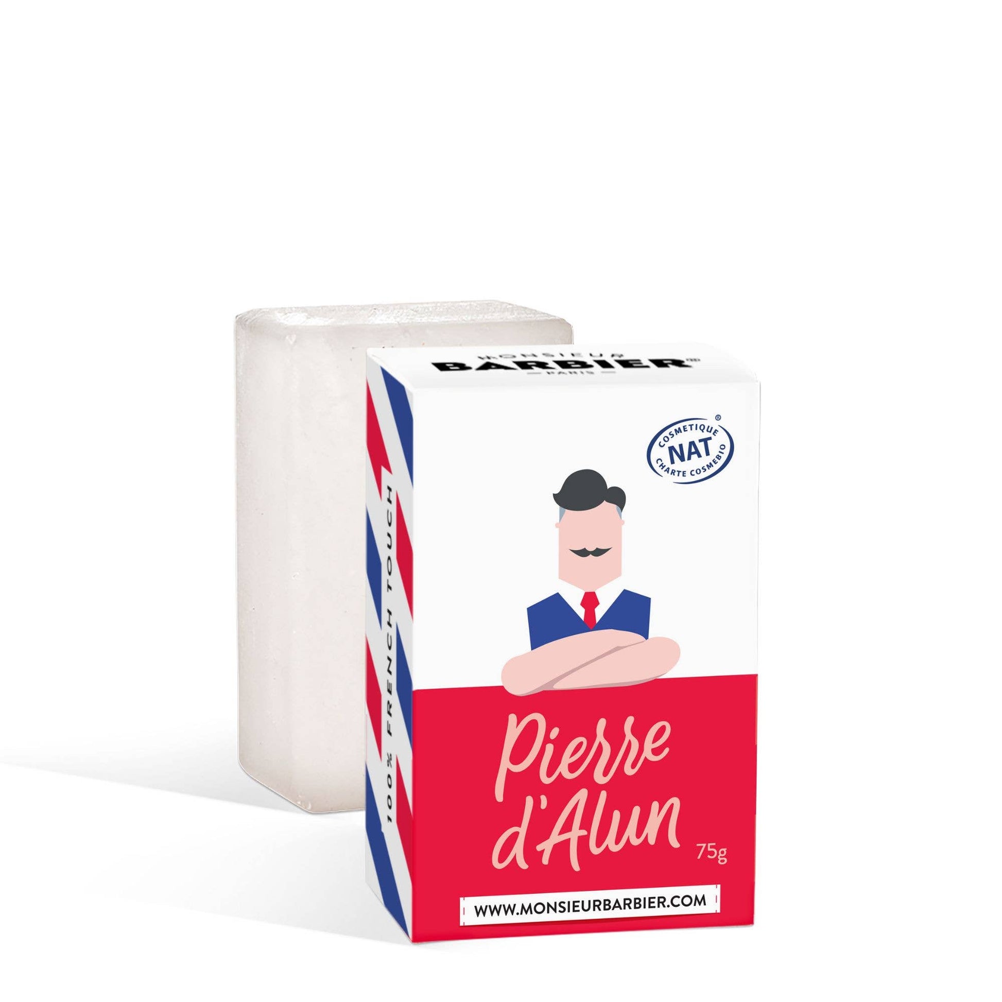 Pierre d’Alun Alaunstein von Monsieur Barbier aus Kaliumalaun – traditionelles Pflegeprodukt zur Beruhigung der Haut nach der Rasur, hergestellt in Frankreich