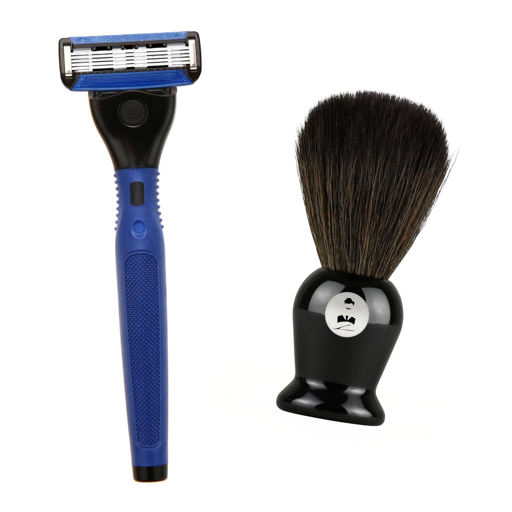 Président Rasierer von Monsieur Barbier mit fünf Klingen aus rostfreiem Stahl plus pinsel – klassischer Rasierer für traditionelle Nassrasur, hergestellt in Frankreich