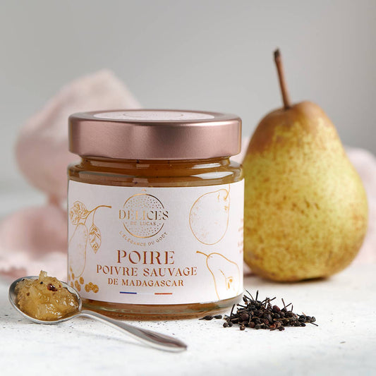 O’délices de Lucas Poire & Poivre Sauvage – Birnenzubereitung mit wildem Pfeffer aus Frankreich im Glas