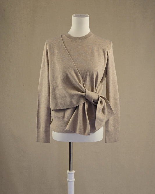 InWear Pullover in Beige mit Schleifendetail vorne – eleganter Strick für vielseitige Looks