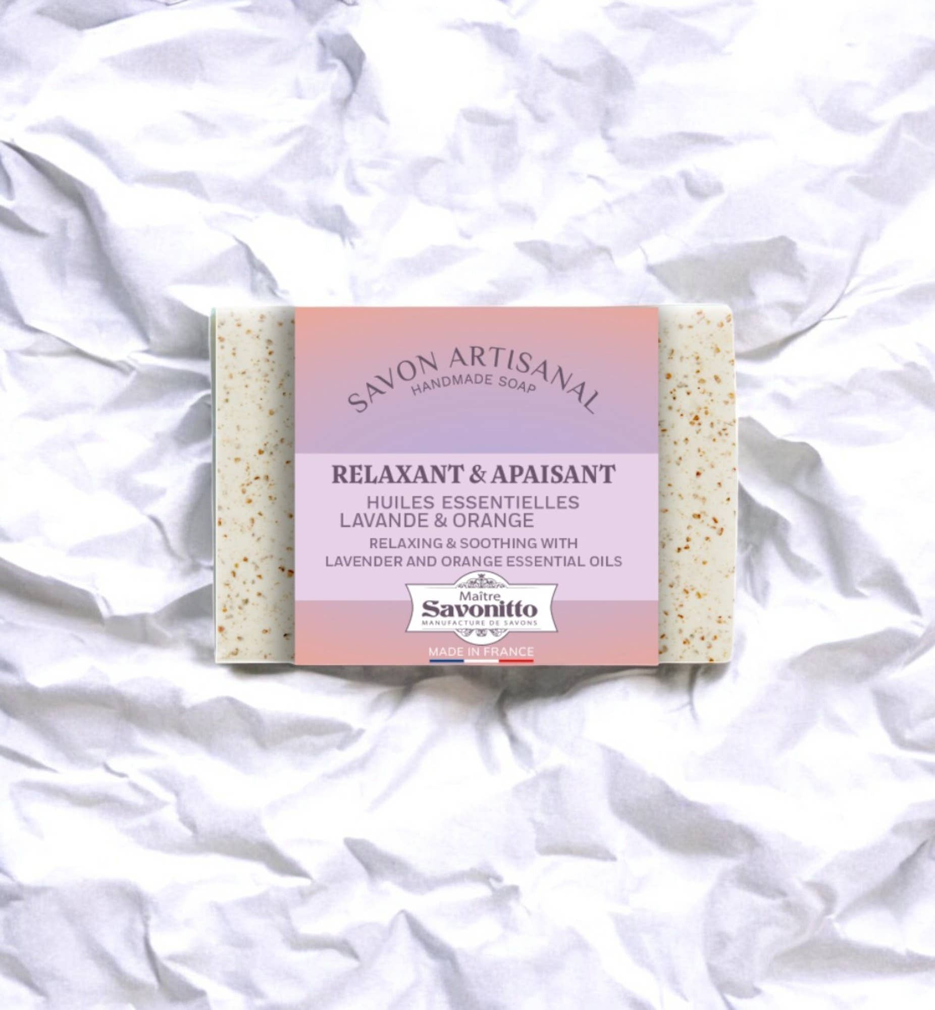 Relaxant & Apaisant Peelingseife mit Lavandin und Orange von Maître Savonitto