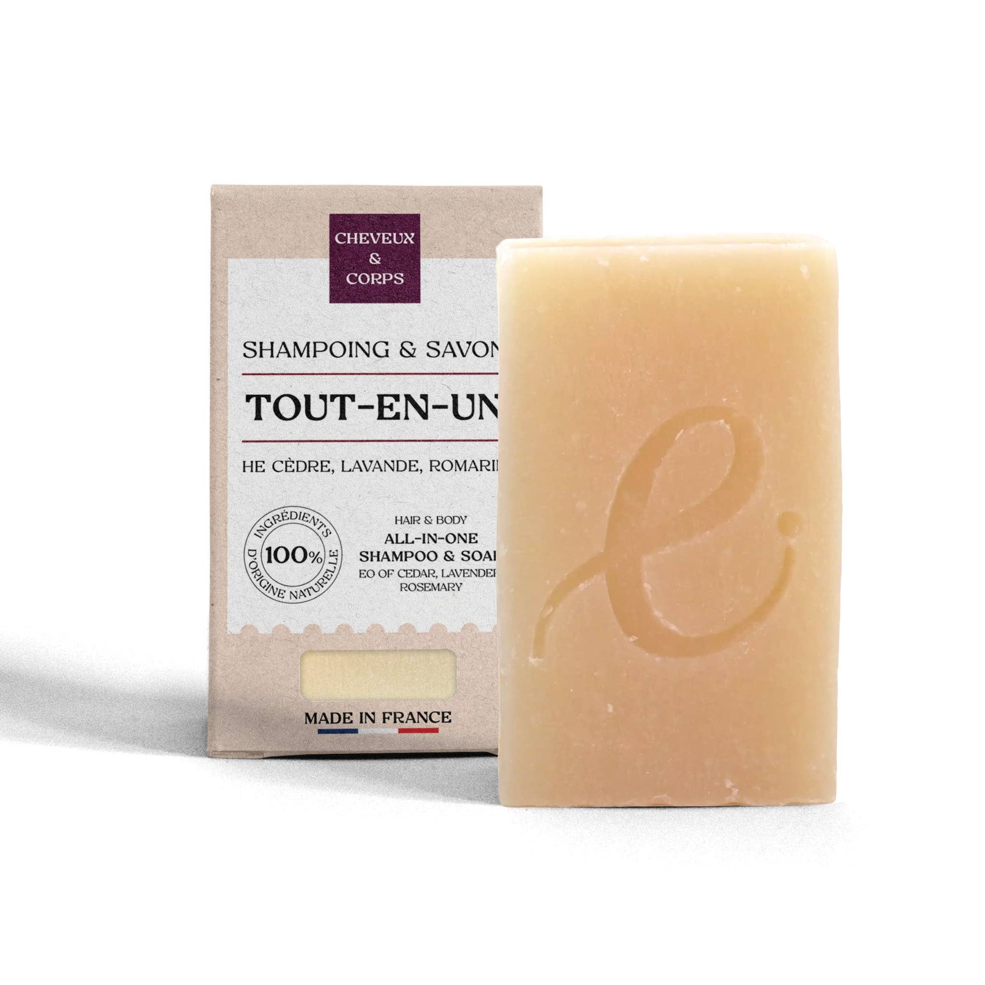 Savon-Shampoing Tout-en-Un von Les Essentiels als feste Seife für Haare, Gesicht und Körper