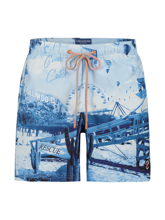 A Fish Named Fred Swimshort Photo Print Jeans Blue