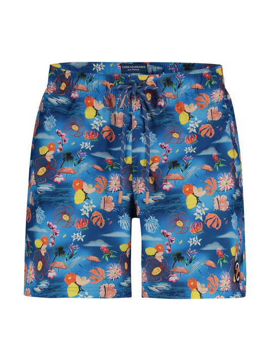 A Fish Named Fred Swimshort Tropical Set Cobalt