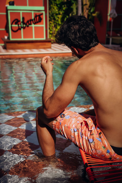 A Fish Named Fred Swimshort Tropical Set Coral