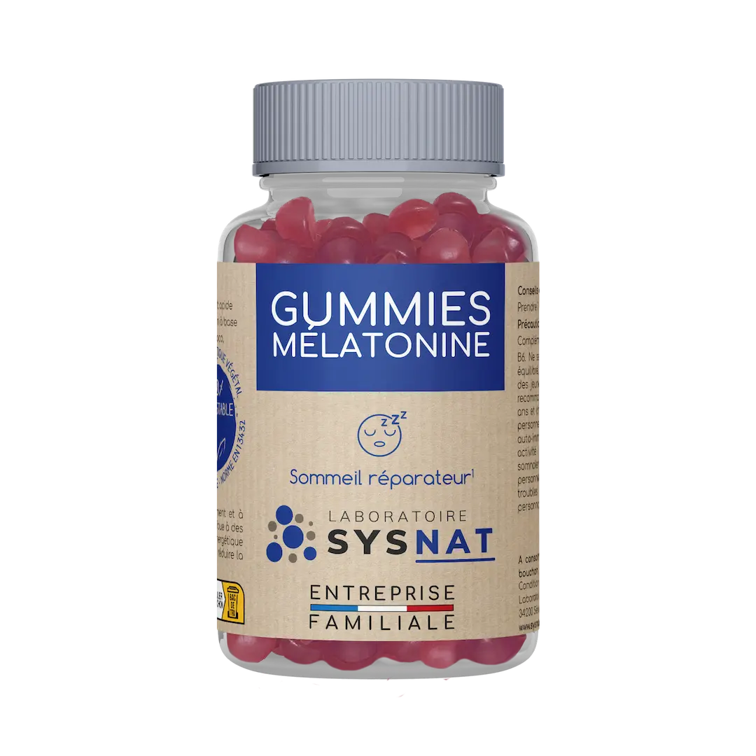 Sysnat Gummies Mélatonine – vegane Schlafgummis mit Melatonin und Vitamin B6 aus Frankreich