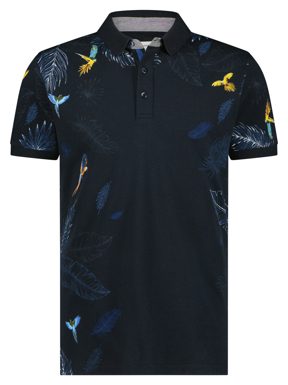 A Fish Named Fred Polo Leaf Embroidery Navy