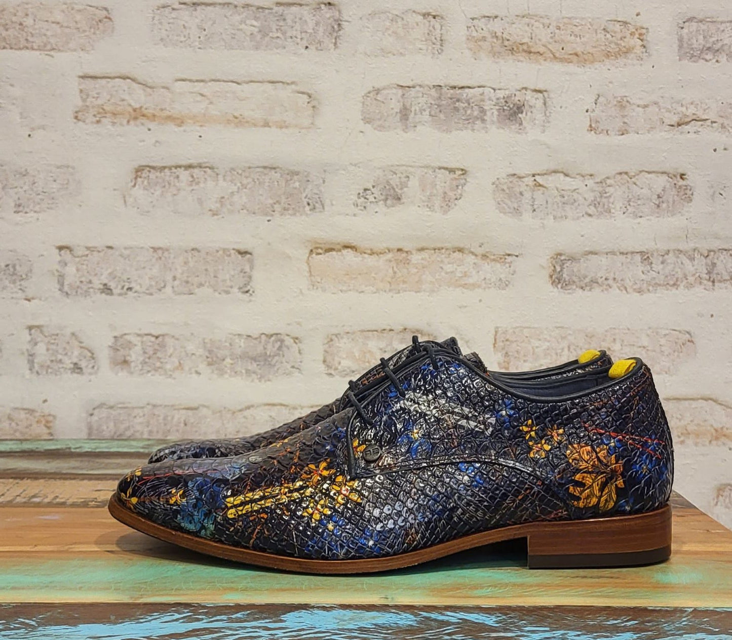 Rehab X Eleganter Business-Schuh Flowerprint Navy